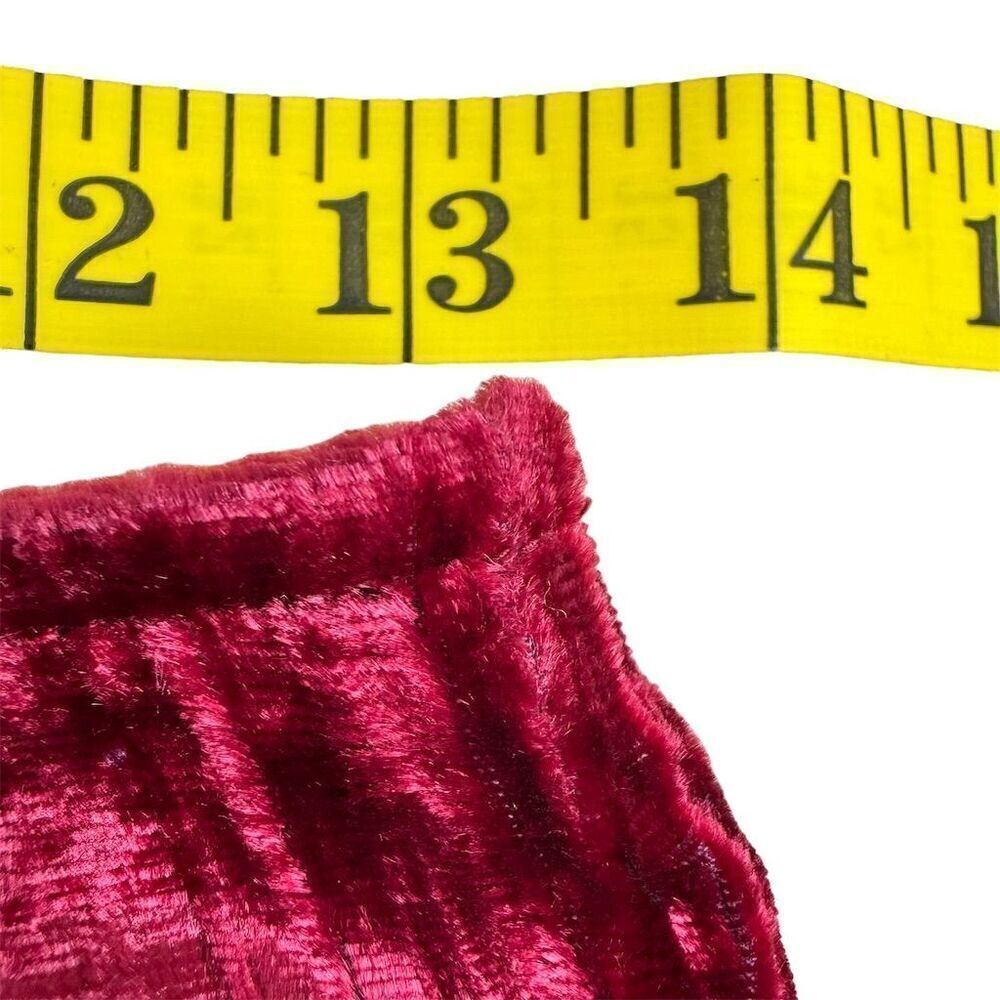 Vintage Guess Women's Crushed Velvet Mini Skirt Burgundy Size 29 - Picture 5 of 8